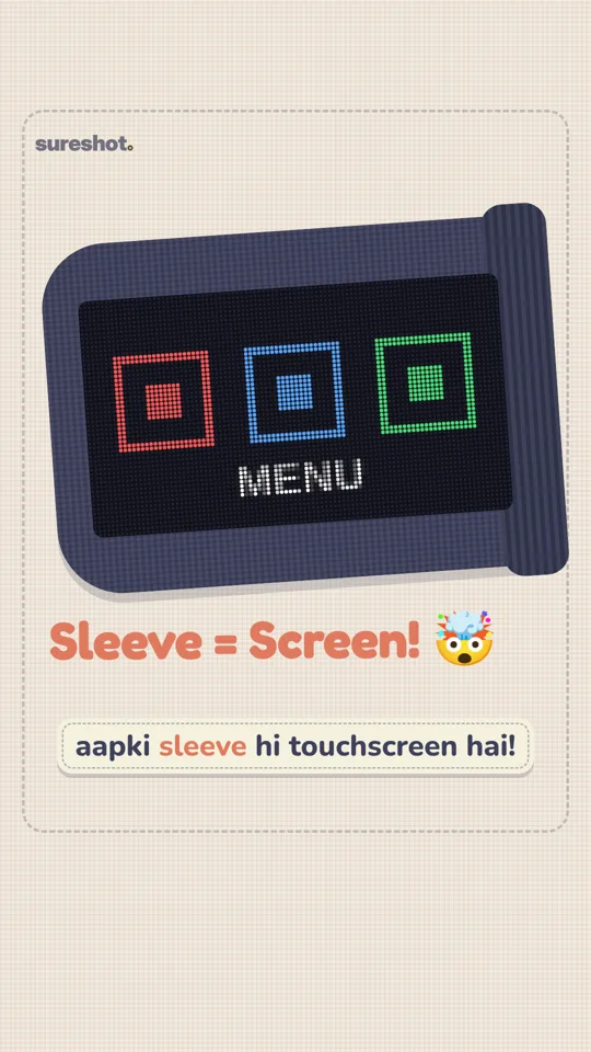 Touchscreen woven into a shirt reel cover